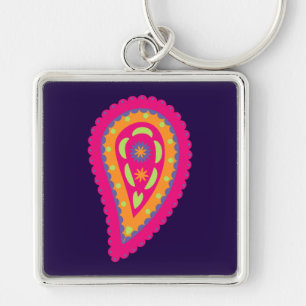 Colourful Paisley Key Ring