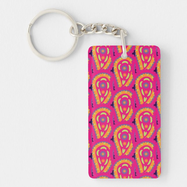 Colourful Paisley Key Ring (Front)