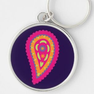 Colourful Paisley Key Ring