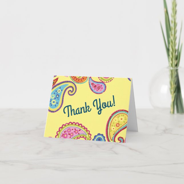 Colourful Paisley Kids Birthday Party Card (Front)