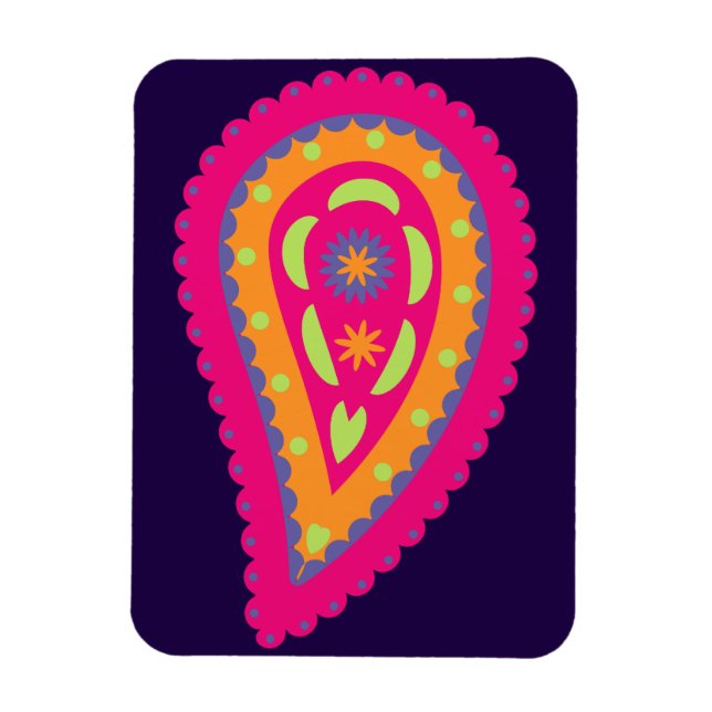 Colourful Paisley Magnet (Vertical)