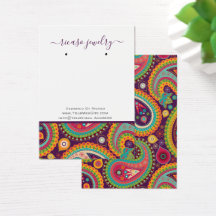 Colourful Paisley Modern Pattern Earring Backgroun