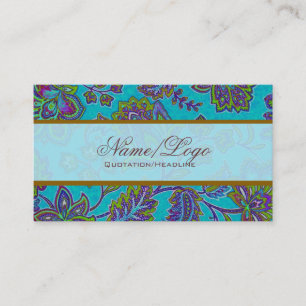 Colourful Paisley Pattern 4 Business Card
