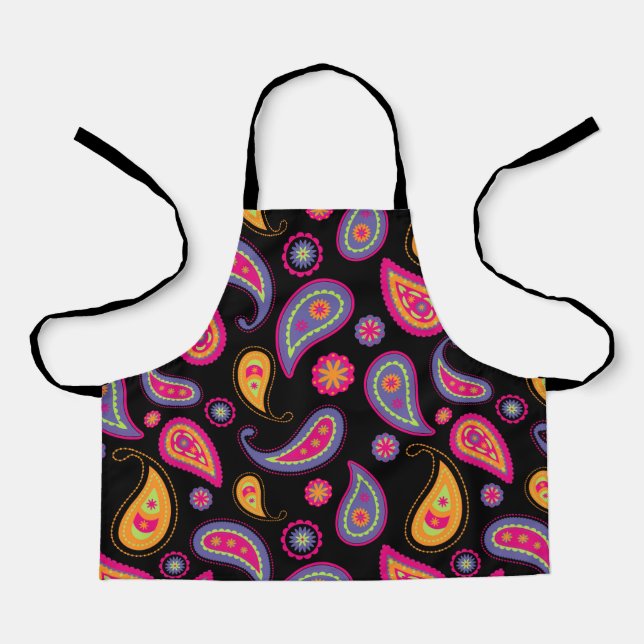 Colourful Paisley Pattern Apron (Front)
