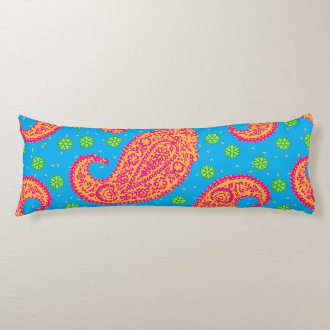 Colourful Paisley Pattern Body Cushion (Front)