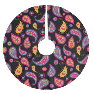 Colourful Paisley Pattern Brushed Polyester Tree Skirt