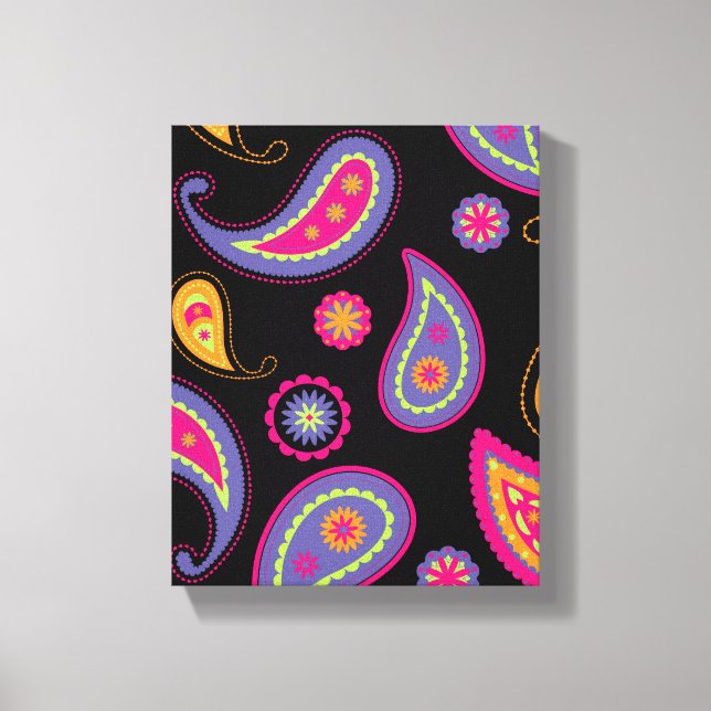 Colourful Paisley Pattern Canvas Print (Front)