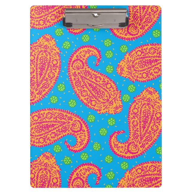 Colourful Paisley Pattern Clipboard (Front)