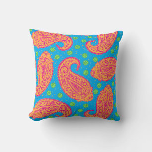 Colourful Paisley Pattern Cushion