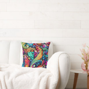 Colourful Paisley Pattern Cushion