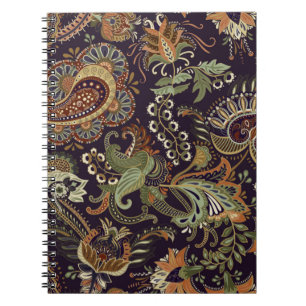 Colourful Paisley pattern. Ethnic vintage wallpape Notebook