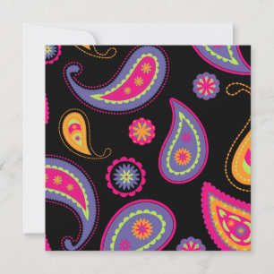 Colourful Paisley Pattern Invitation
