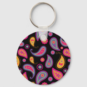 Colourful Paisley Pattern Key Ring