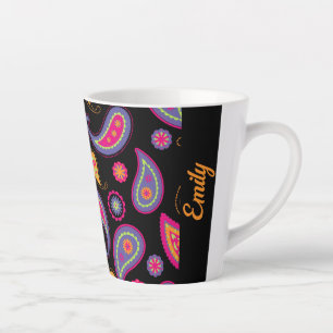 Colourful Paisley Pattern Latte Mug