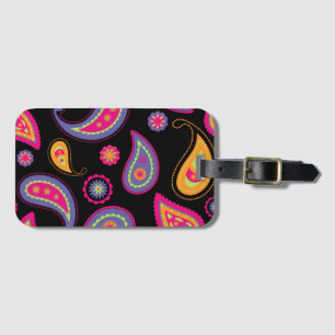 Colourful Paisley Pattern Luggage Tag