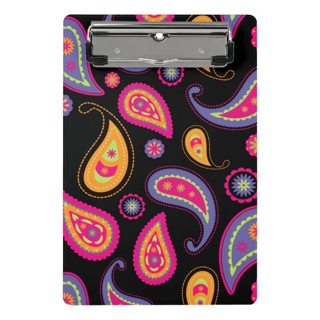 Colourful Paisley Pattern Mini Clipboard (Front)