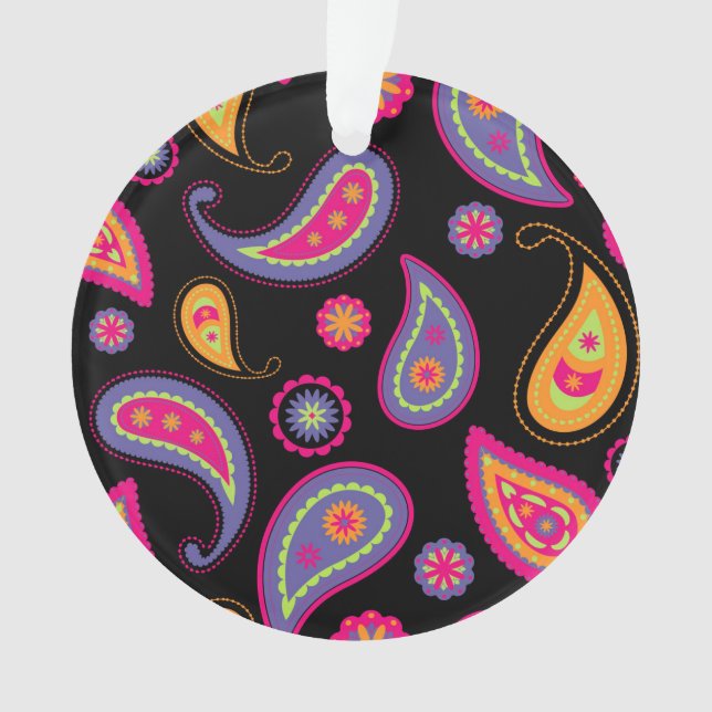Colourful Paisley Pattern Ornament (Front)