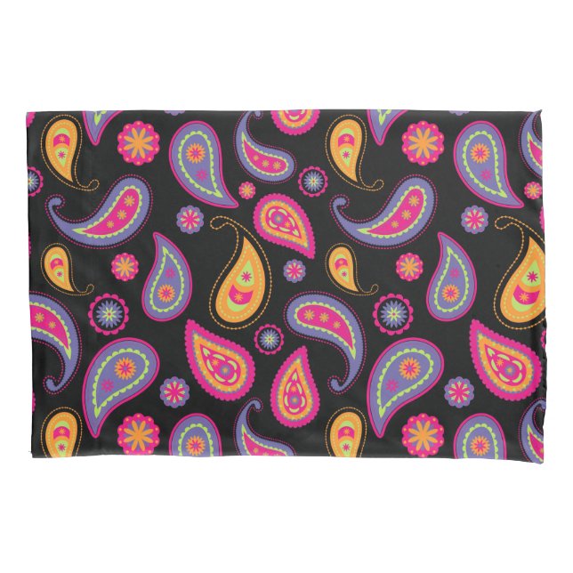 Colourful Paisley Pattern Pillowcase (Front)