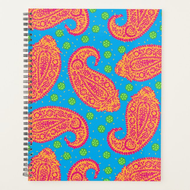 Colourful Paisley Pattern Planner (Front)