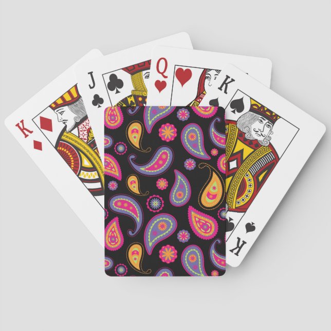 Colourful Paisley Pattern Playing Cards (Back)