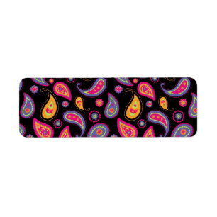 Colourful Paisley Pattern Return Address Label