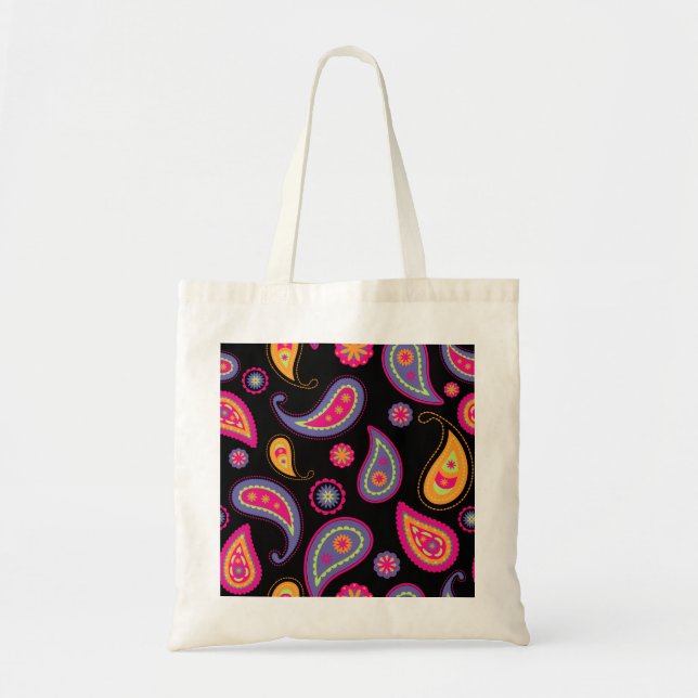 Colourful Paisley Pattern Tote Bag (Front)