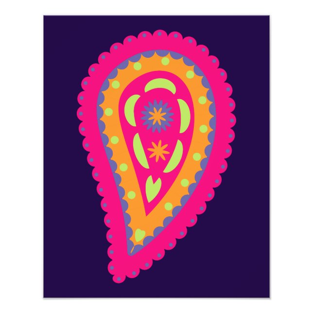 Colourful Paisley Photo Print (Front)