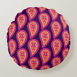 Colourful Paisley Round Cushion