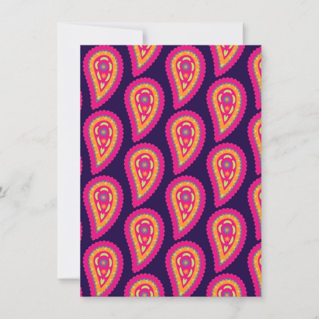 Colourful Paisley Save The Date (Front)