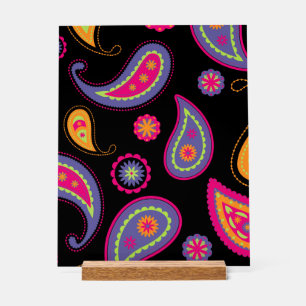 Colourful Paisley seamless Pattern Acrylic Sign