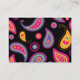 Colourful Paisley seamless Pattern Appointment Card