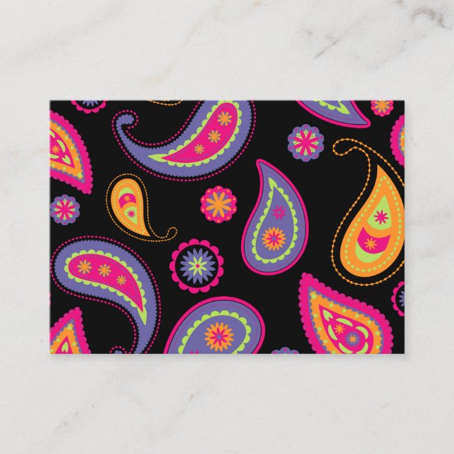 Colourful Paisley seamless Pattern Appointment Card (Front)