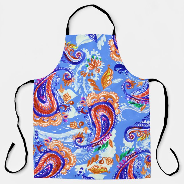 Colourful paisley seamless pattern apron (Front)