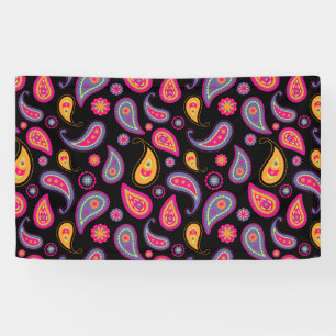 Colourful Paisley seamless Pattern Banner