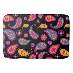 Colourful Paisley seamless Pattern Bath Mat