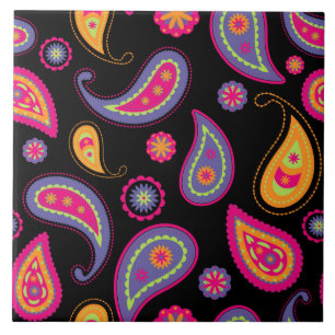 Colourful Paisley seamless Pattern Ceramic Tile