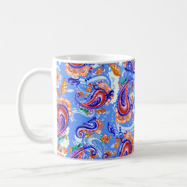 Colourful paisley seamless pattern coffee mug (Left)