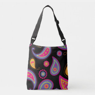 Colourful Paisley seamless Pattern Crossbody Bag