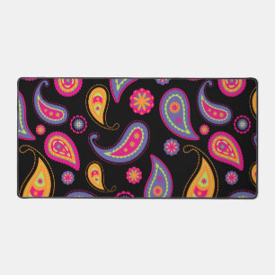 Colourful Paisley seamless Pattern Desk Mat