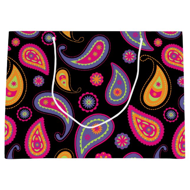 Colourful Paisley seamless Pattern Large Gift Bag (Front)