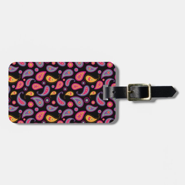 Colourful Paisley seamless Pattern Luggage Tag (Front Horizontal)