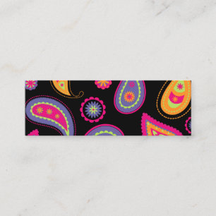 Colourful Paisley seamless Pattern Mini Business Card