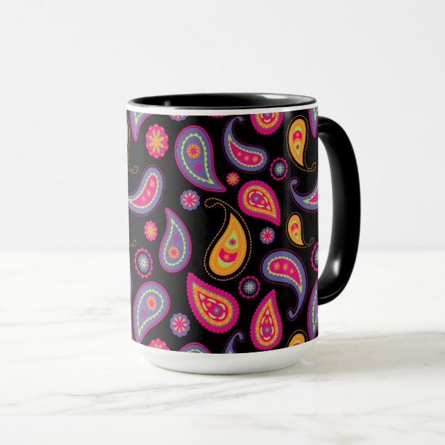 Colourful Paisley seamless Pattern Mug (Front Right)