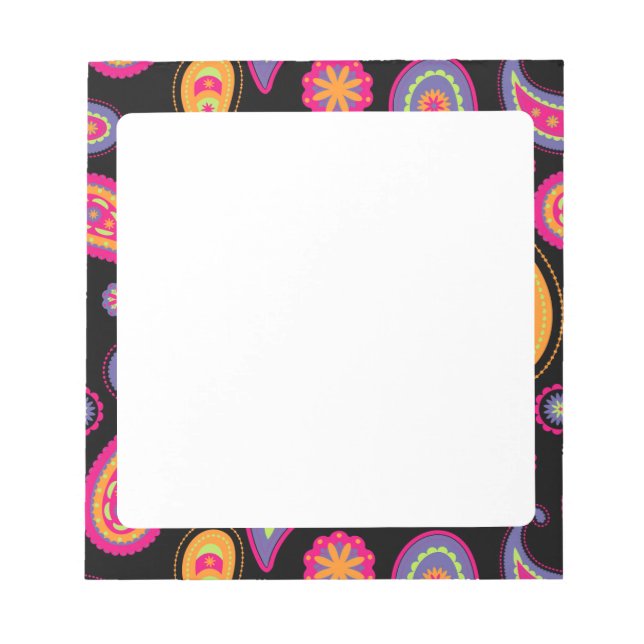 Colourful Paisley seamless Pattern Notepad (Front)