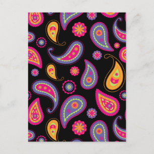 Colourful Paisley seamless Pattern Postcard