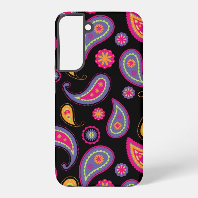 Colourful Paisley seamless Pattern Samsung Galaxy S22+ Case (Back)