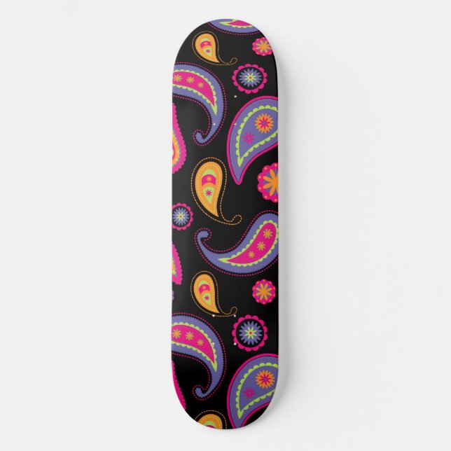 Colourful Paisley seamless Pattern Skateboard (Front)