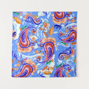Colourful paisley seamless pattern tapestry