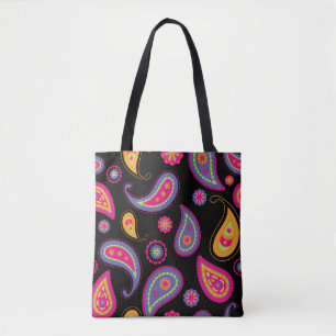 Colourful Paisley seamless Pattern Tote Bag