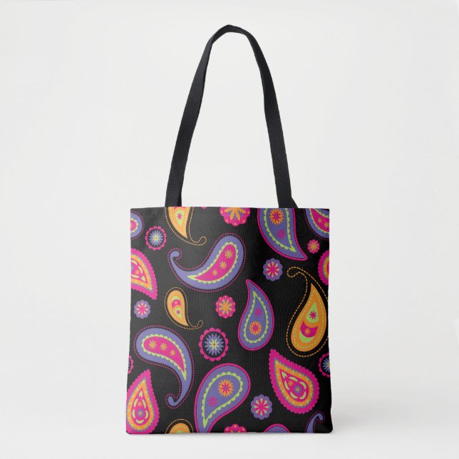 Colourful Paisley seamless Pattern Tote Bag (Front)